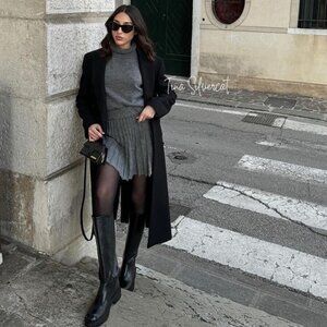 BLOGGER'S FAVE! Zara Knit Short Skirt Gray NWT